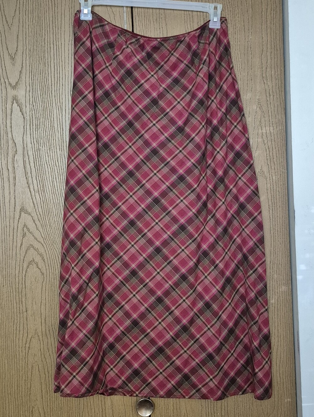 Eddie Bauer Pink Plaid Maxi Skirt